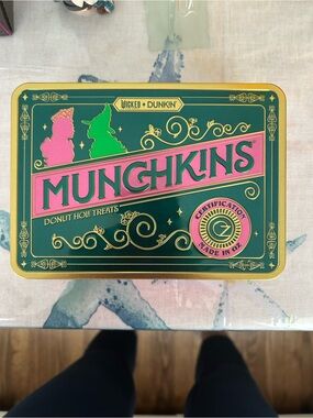 Wicked + Dunkin Munchkins Tin - Green & Pink Decorative Storage